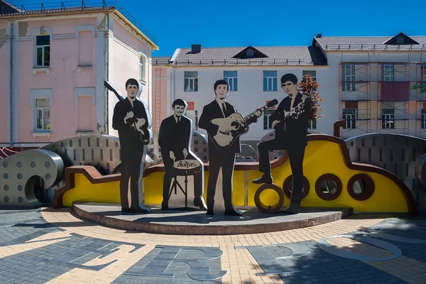 Vinnitsa Ucrânia Maio 2018 Monumento Grupo Dos Beatles Praça Cidade — Fotografia de Stock