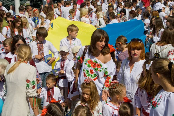 Khmelnitsky Ucrânia Agosto 2011 Pessoas Roupas Tradicionais Ucranianas Feriado Dia — Fotografia de Stock