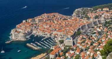 Hırvatistan 'ın eski Dubrovnik kentine genel bakış.