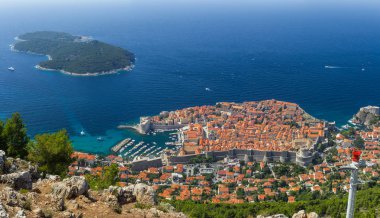Hırvatistan 'ın eski Dubrovnik kentine genel bakış.