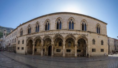 Hırvatistan. Dubrovnik. Eski kent merkezine ve Sponza Palae genel bakış