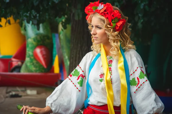 Khmelnitsky Ukraine July 2015 Girl Traditional Ukrainian Clothes Parade Vyshyvanok — Stock Photo, Image