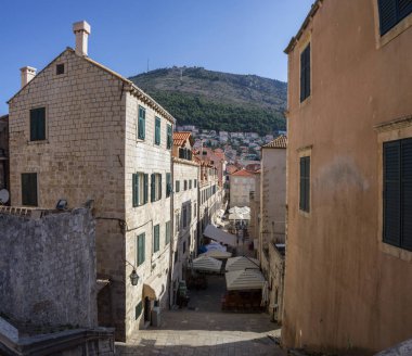 Hırvatistan. Dubrovnik - 22 Temmuz 2018. Eski şehir için genel bakış