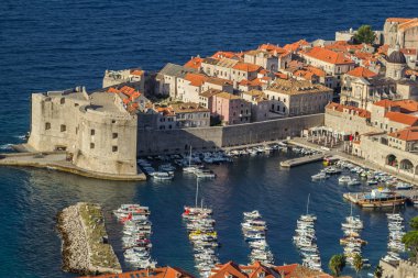 Hırvatistan 'ın eski Dubrovnik kentine genel bakış.