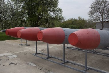 Ukrayna, Nikolaevkskaya alanı - 1 Mayıs 2017. Vintage silah. Sovyetler Müzesi stratejik nükleer kuvvetlerin