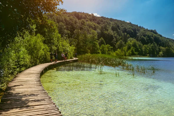 Хорватия Июля 2018 Года Прекрасный Вид Плитвицкие Озера — стоковое фото