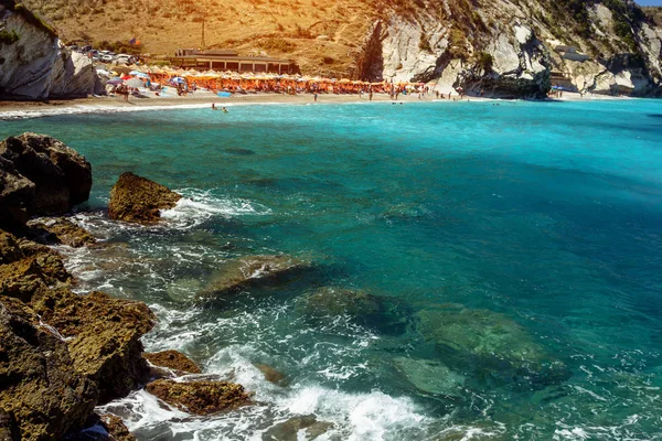 Parasol Beautiful Beach Adriatic Sea Montenegro — Stock Photo, Image