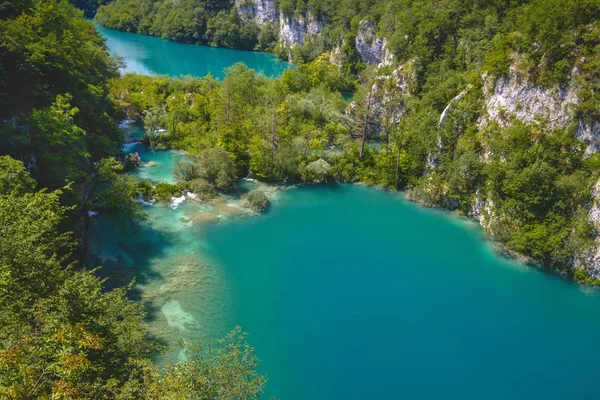 Bela vista no Parque Nacional dos Lagos de Plitvice. Croácia — Fotografia de Stock