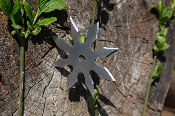 Shuriken (throwing star), traditional japanese ninja cold weapon