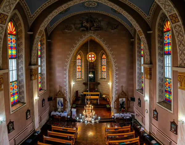 Egy Gyönyörű Gótikus Templom Belseje Európában — Stock Fotó