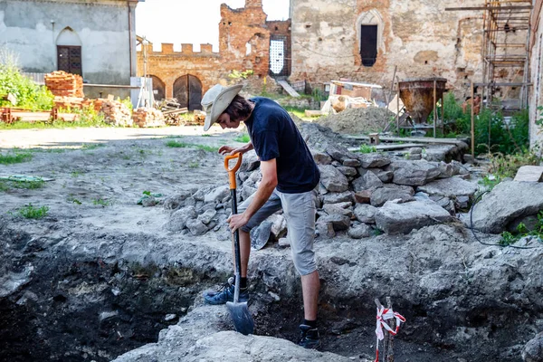 Medzhybizh Oekraïne Juli 2020 Archeologen Zijn Bezig Met Opgravingen Het — Stockfoto