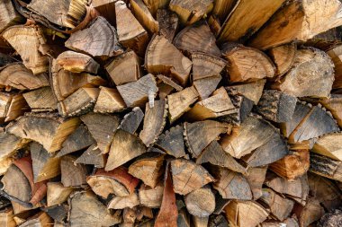Kış için kuru yakacak odunu olan güzel bir doku..