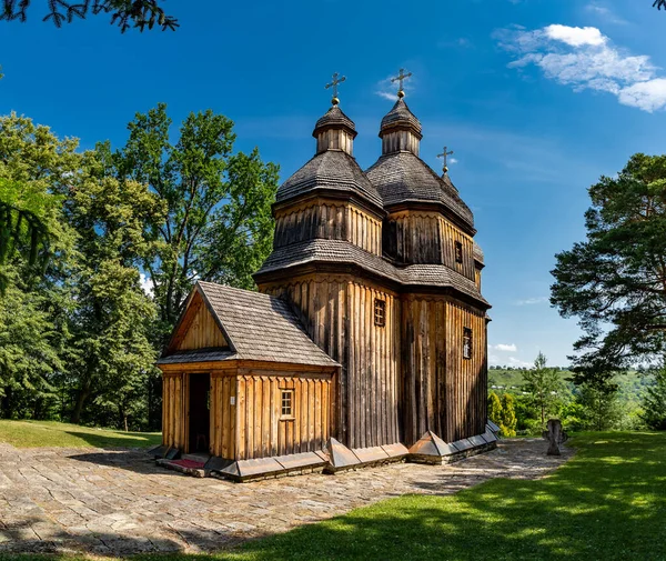 Стара Дерев Яна Церква Україні Подорожі Україну — стокове фото