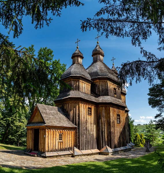 Old wooden church in Ukraine. Travels in Ukraine.