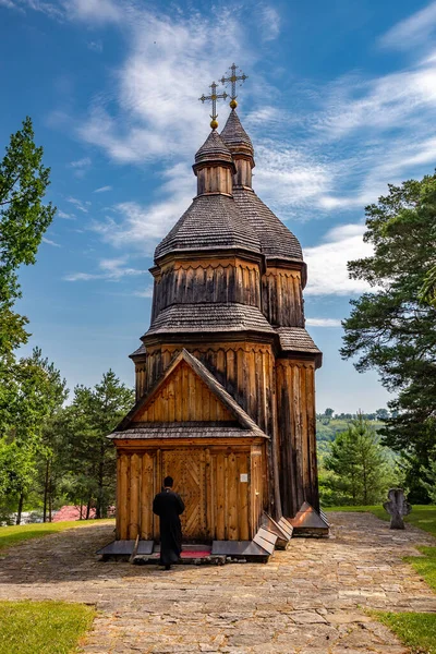 Стара Дерев Яна Церква Україні Подорожі Україну — стокове фото