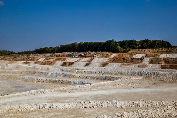 Verlaten Graniet Zandgroeve Met Een Meer Steenwinning Canyon — Stockfoto