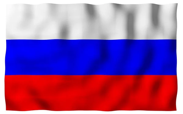 Ondeando la bandera de la Federación Rusa. El Nacional. Símbolo estatal del ruso —  Fotos de Stock