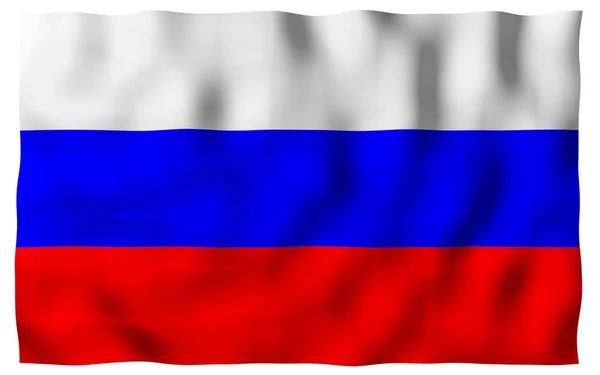 Wapperende vlag van de Russische Federatie. De nationale. Staat symbool voor de Russische — Stockfoto