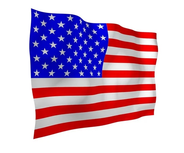 Waving flag of the United States of America. Stars and Stripes. State symbol of the USA — Stock Photo, Image