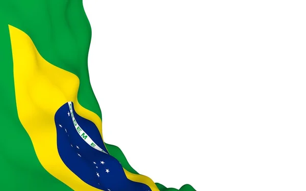 Ondeando la bandera de Brasil. Ordem e Progresso. Orden y progreso. Río de Janeiro. Sudamérica. Símbolo estatal . —  Fotos de Stock