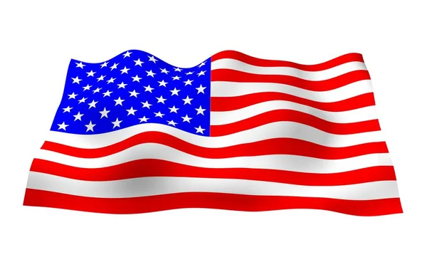 Vlající vlajka Spojených států amerických. Stars and Stripes. Státní symbol USA — Stock fotografie