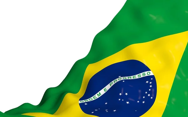 Flagge Brasiliens schwenkend. ordem e progresso. Ordnung und Fortschritt. Rio de Janeiro. Südamerika. Staatssymbol. — Stockfoto