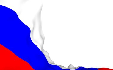 Rusya Federasyonu bayrağı sallayarak. Ulusal. Rus devlet sembolü. 3D çizim