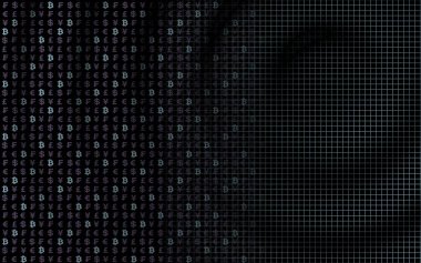 Bitcoin arka plan. Cryptocurrency 3d çizim. Dijital para birimi simgesi. İş kavramı