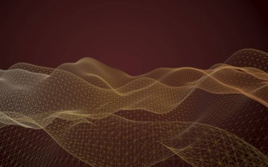 Soyut manzara arka plan. Siber kılavuz. Yüksek teknoloji ağ. 3D teknolojisi illüstrasyon.