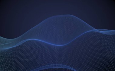 Soyut manzara arka plan. Siber kılavuz. Yüksek teknoloji ağ. 3D teknolojisi illüstrasyon.