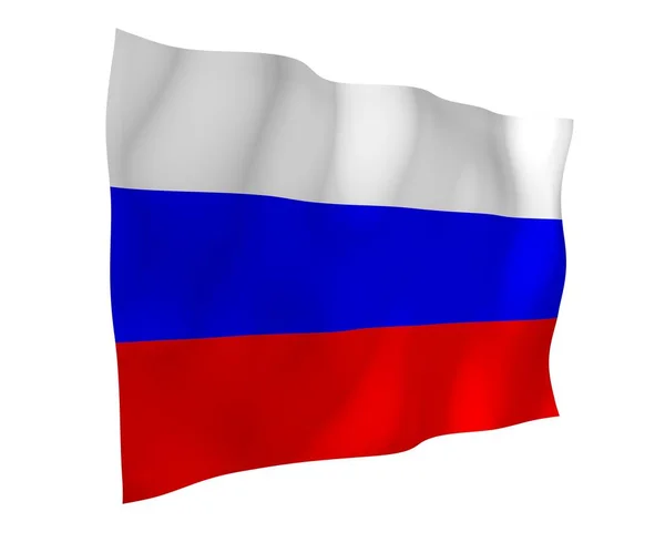 Rusya Federasyonu bayrağı sallayarak. Ulusal. Rus devlet sembolü — Stok fotoğraf