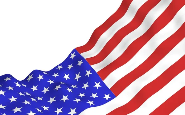 Κουνώντας τη σημαία των Ηνωμένων Πολιτειών της Αμερικής. Αστέρια και τα λωρίδες. Κρατικό σύμβολο των ΗΠΑ — Φωτογραφία Αρχείου