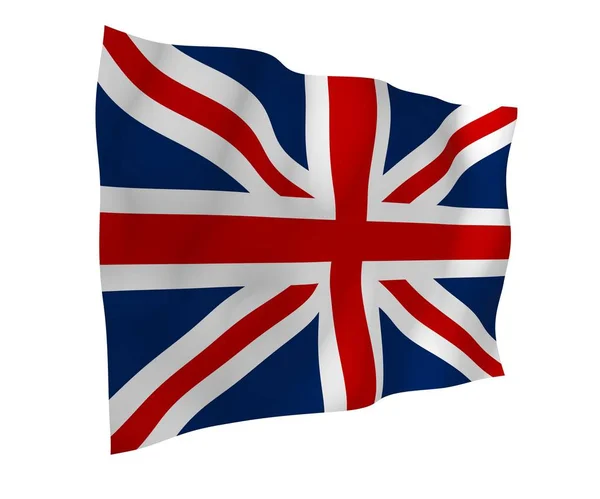 Wapperende vlag van het Groot-Brittannië. Britse vlag. Verenigd Koninkrijk van Groot-Brittannië en Noord Ierland. Staat symbool voor het Verenigd Koninkrijk — Stockfoto