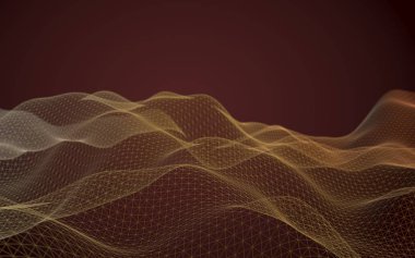 Soyut manzara arka plan. Siber kılavuz. Yüksek teknoloji ağ. . 3D çizim