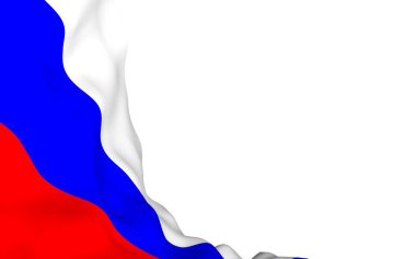 Rusya Federasyonu bayrağı sallayarak. Ulusal. Rus devlet sembolü. 3D çizim