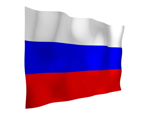 Drapeau de la Fédération de Russie. Le National. Symbole d'Etat du Russe. Illustration 3D — Photo