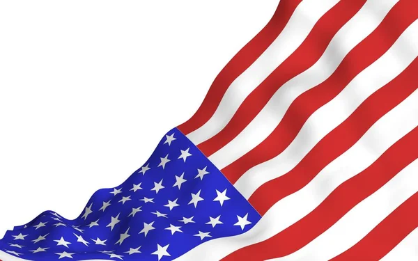 Bandeira dos Estados Unidos da América. Stars and Stripes. Símbolo estatal dos EUA. Ilustração 3D — Fotografia de Stock