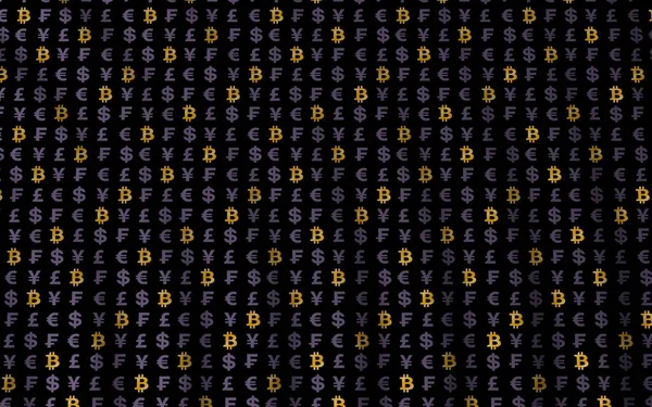 Bitcoin-Hintergrund. Kryptowährung 3D-Illustration. Symbol für die digitale Währung. Geschäftskonzept — Stockfoto