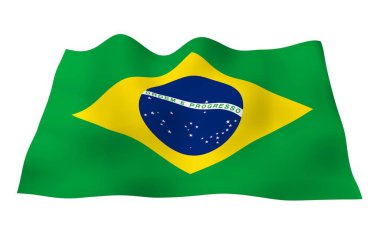 Brezilya bayrağı sallayarak. Ordem e Progresso. Sipariş ve ilerleme. Rio de Janeiro. Güney Amerika. Devlet sembolü.