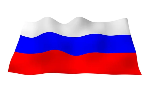 Wapperende Vlag Van Russische Federatie Nationale Staat Symbool Voor Russische — Stockfoto