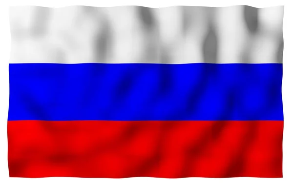 Wapperende vlag van de Russische Federatie. De nationale. Staat symbool voor de Russische — Stockfoto