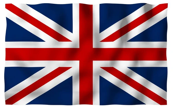 Sventolando bandiera della Gran Bretagna. Bandiera britannica. Regno Unito di Gran Bretagna e Irlanda del Nord. Simbolo di Stato del Regno Unito — Foto Stock