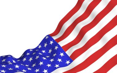 Amerika Birleşik Devletleri bayrağı sallayarak. Stars and Stripes. ABD devlet sembolü