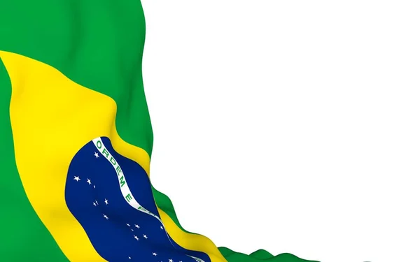 Flagge Brasiliens schwenkend. ordem e progresso. Ordnung und Fortschritt. Rio de Janeiro. Südamerika. Staatssymbol. — Stockfoto