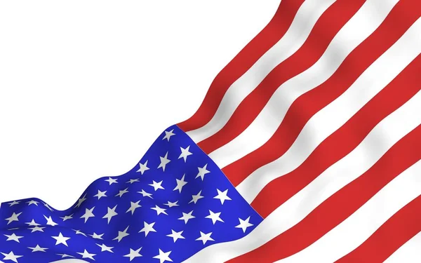 Ondeando la bandera de los Estados Unidos de América. Estrellas y rayas. Símbolo estatal de los EE.UU. — Foto de Stock