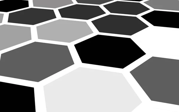 Bílá plástev s přechodem barvy. Perspektivní pohled na mnohoúhelník vypadat jako plástev. Izometrické geometrie. 3D obrázek — Stock fotografie