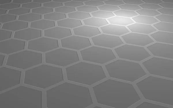 Медонос на сірому фоні. Перспективний погляд на багатокутник виглядає як стілець. Екструдована клітина. Ізометрична геометрія. 3D ілюстрація — стокове фото
