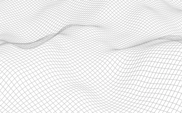 Paysage abstrait sur fond blanc. La grille du cyberespace. salut réseau technologique. Illustration 3d — Photo