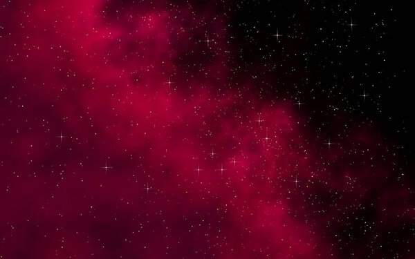 Colorful and beautiful space background. Outer space. Starry outer space texture. Templates, red background. 3D illustration