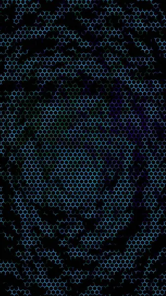 Pettine a nido d'ape su sfondo verde blu. Vista prospettiva sul poligono assomigliare a nido d'ape. Geometria isometrica. Illustrazione 3D — Foto Stock